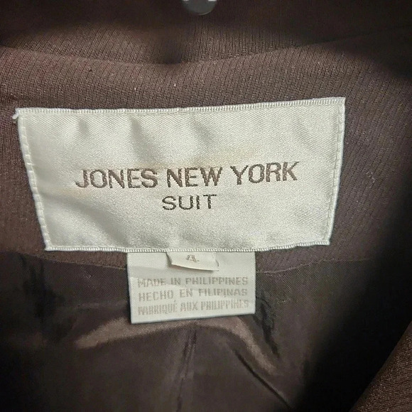 Jones New York Suit Dark Brown Three Button Blazer - Picture 2 of 11